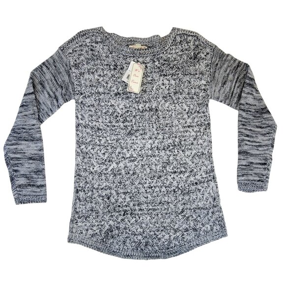 Sweater Its Our Time Black & Cream Knit Long Sleeve Womens Medium New - Picture 3 of 9